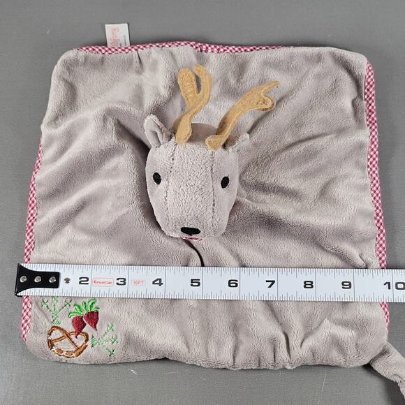 Nyani Wildfang Deer Lovey Security Blanket Red Check 10” x 10” Germany - Picture 3 of 10